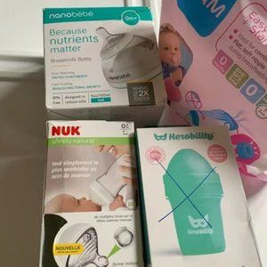 Variety of NWT Anti-Colic Newborn Baby Bottles (Nuk, Nanobébé, MAM, Herobility)